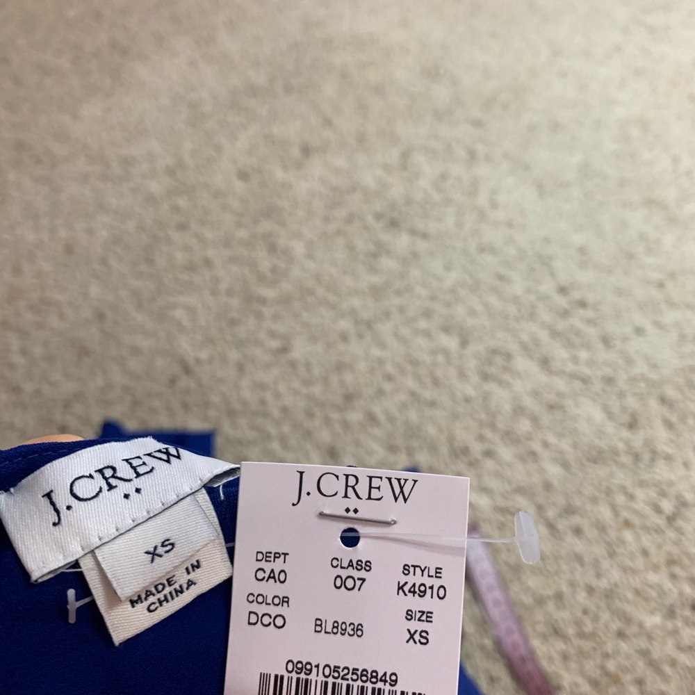 J crew royal blue boatneck keyhole back blouse - Picture 6 of 6